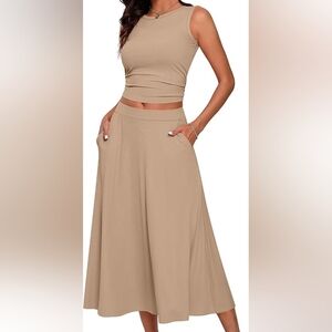 Chic Tan A-Line Women's Skirt